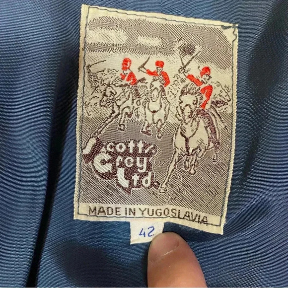 VGT Scotts Grey Ltd. Men's Corduroy Suit Vest Button Down Front Pockets Blue 42 - Picture 11 of 13